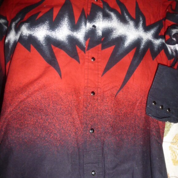 Vintage Brooks & Dunn Panhandle Slim Flame Shirt – Men’s Medium - Picture 11 of 13